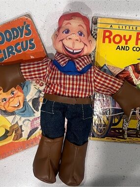Vintage Howdy Doody/Roy Rogers western kids books & doll